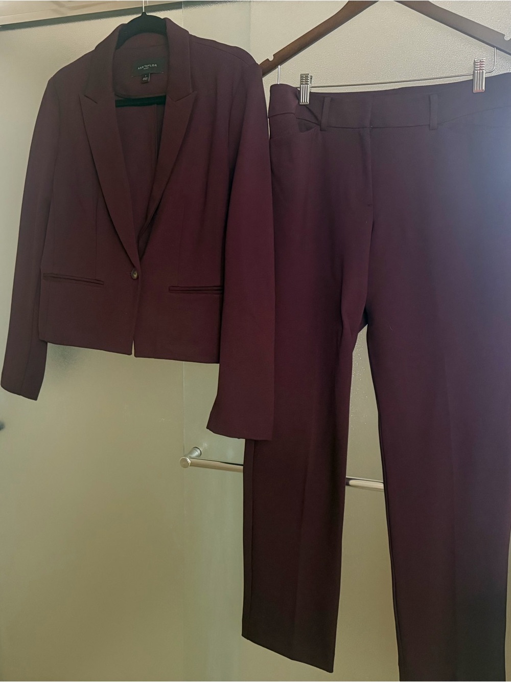 Ann Taylor factory. Deep Plum Pantsuit - Blazer & Trousers. 8